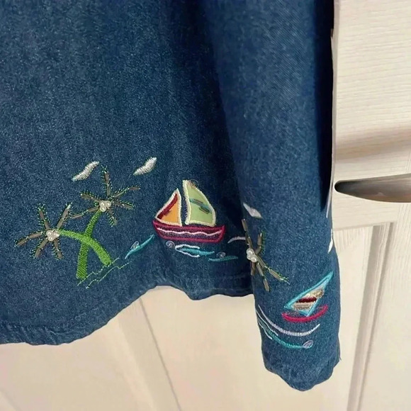 VTG NWT Jane Ashley Woman Sz 2X Denim Shirt 100%Cotton - Picture 4 of 5